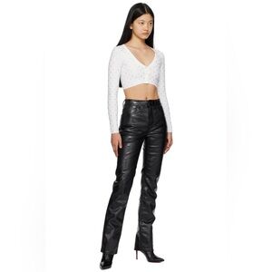 Alexander Wang - Coated High Waist Slim Stacked Fly Jean in Black sz 25